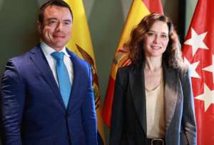 Presidente Noboa busca reforzar oportunidades para migrantes en Madrid.