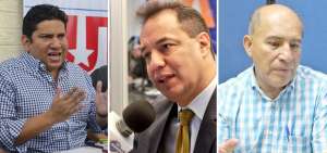 Richard G&oacute;mez, Crist&oacute;bal Buend&iacute;a y &Eacute;dgar Sarango.