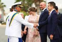 El presidente Daniel Noboa participó de la ceremonia de ascensos al grado de vicealmirantes y graduación de oficiales de la Fuerza Naval. Habló sobre su plan de seguridad.