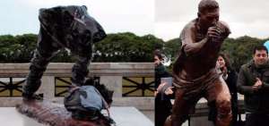 Destrozan la escultura de Messi en el Paseo de la Gloria en Buenos Aires