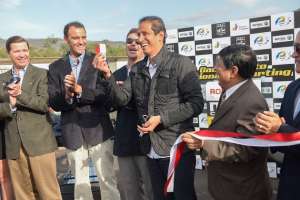El ministro del Deporte, Jos&eacute; Francisco Cevallos, inaugur&oacute; las readecuaciones de la pista en la Mitad del Mundo. Foto: Santiago Aguirre/EL TEL&Eacute;GRAFO