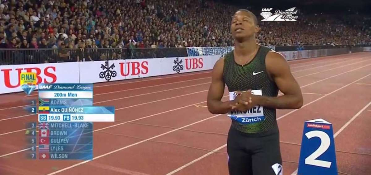 &Aacute;lex Qui&ntilde;&oacute;nez qued&oacute; quinto en los 200 m planos de la Liga Diamante en Z&uacute;rich