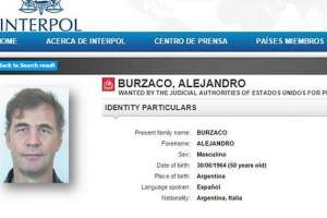La ficha que p&uacute;blico la Interpol para detener al argentino. FOTO: http://www.interpol.int/