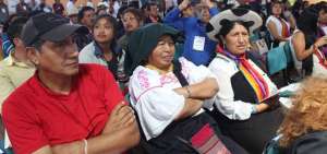 Blanca Chancoso, presidenta de la Ecuarunari, durante el &uacute;ltimo congreso de la organizaci&oacute;n realizado en la provincia de Chimborazo.