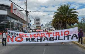 El Comit&eacute; de Familiares y Amigos de Gente en Prisi&oacute;n realiz&oacute; una movilizaci&oacute;n en Quito. Foto: Santiago Aguirre / El Tel&eacute;grafo 