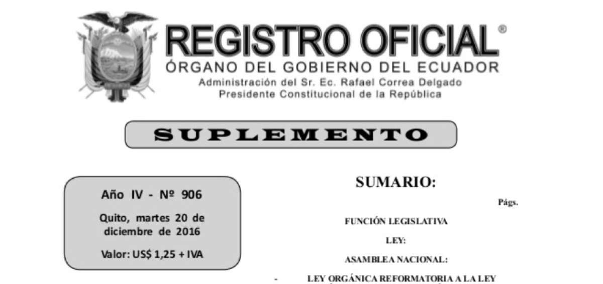 La 'Ley de feriados' fue publicada en el Registro Oficial