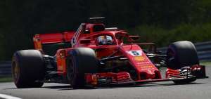 Auto Ferrari durante las pruebas.