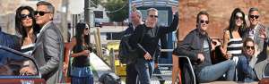 George Clooney y Amal Alamuddin llegaron a Venecia para su boda