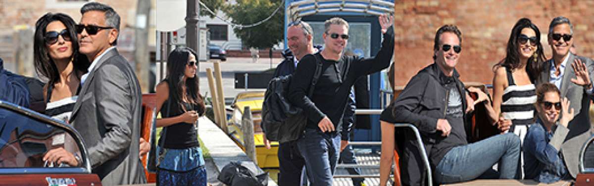 George Clooney y Amal Alamuddin llegaron a Venecia para su boda