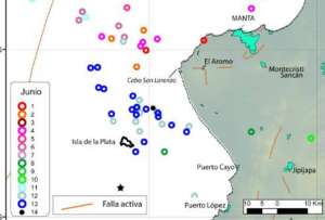 Enjambre s&iacute;smico, frente a las costas de Manab&iacute;