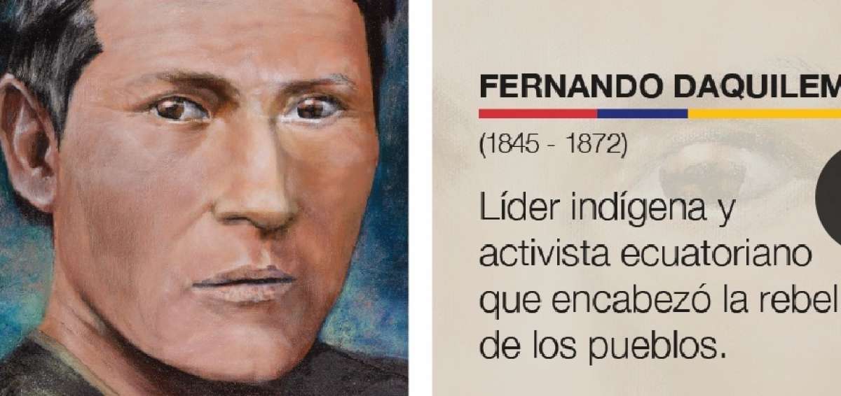 Retrato de Fernando Daquilema, desde este lunes en despachos de instituciones p&uacute;blicas