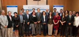 Las autoridades durante el acto de posesionamiento.