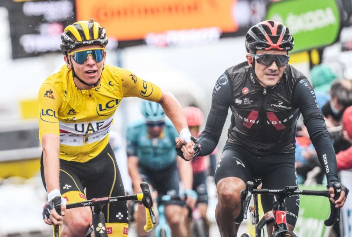 Richard Carapaz y Tadej Pogacar llegaron de la mano a la meta en la etapa 16 del Tour de Francia