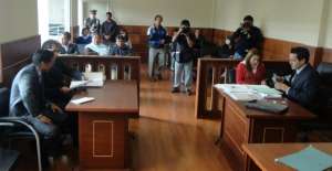 La audiencia de vinculaci&oacute;n y formulaci&oacute;n de cargos se desarroll&oacute; en la Casa de la Justicia, en el sector de Carcel&eacute;n (norte de Quito). Foto: Cortes&iacute;a / Fiscal&iacute;a 