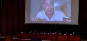 La comparecencia del exmandatario se realiz&oacute; v&iacute;a videoconferencia desde B&eacute;lgica.