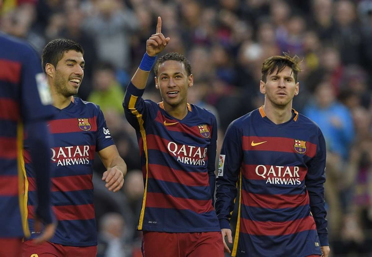 El tridente Su&aacute;rez, Neymar y Messi, lidera al Barcelona arrollador esta temporada. Foto: AFP