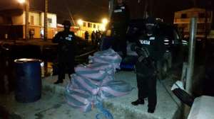 La droga estaba siendo transportada en sacos de yute. Foto: Ministerio del Interior