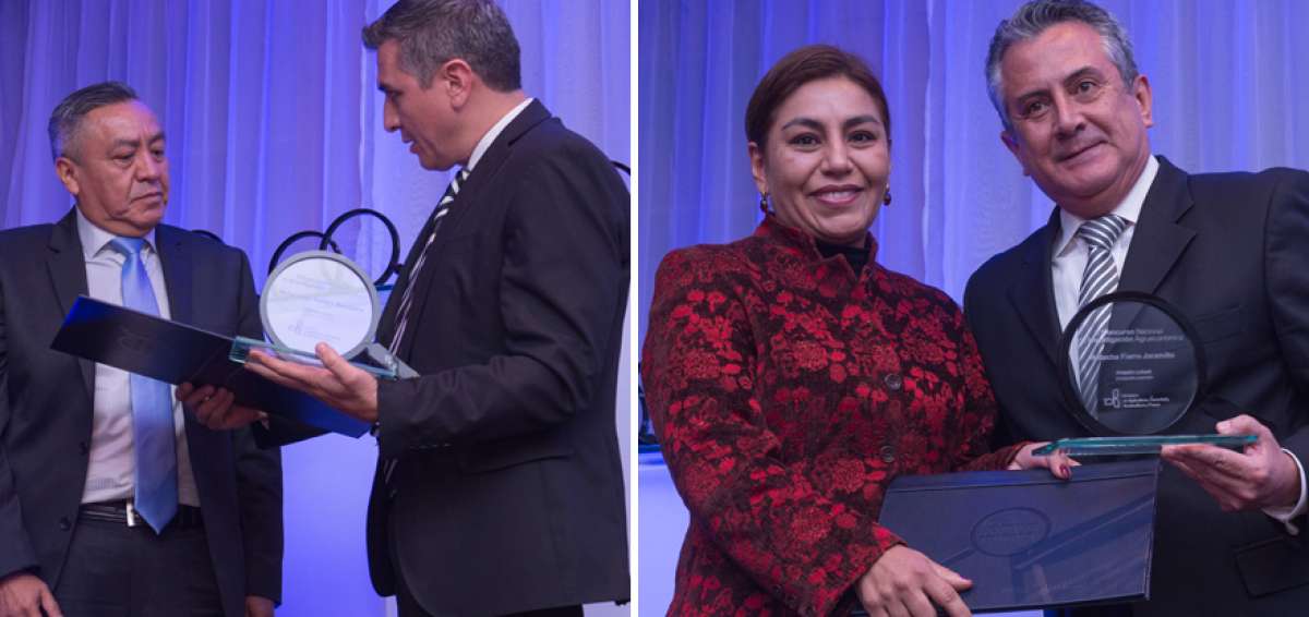 V&iacute;ctor Hugo Barrera (izq.) obtuvo el primer lugar en la categor&iacute;a de Doctorado. Natasha Fierro (izq.) fue reconocida por su proyecto sobre finanzas familiares en la Amazon&iacute;a ecuatoriana.