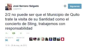 Captura de pantalla de cuenta de Twitter del Ministro del Interior. 