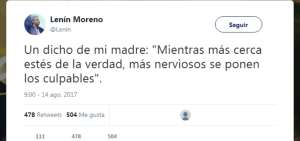 Moreno: "Mientras m&aacute;s cerca est&eacute;s de la verdad, m&aacute;s nerviosos se ponen los culpables"