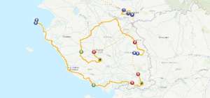Este es el mapa del primer recorrido del Tour 2018.