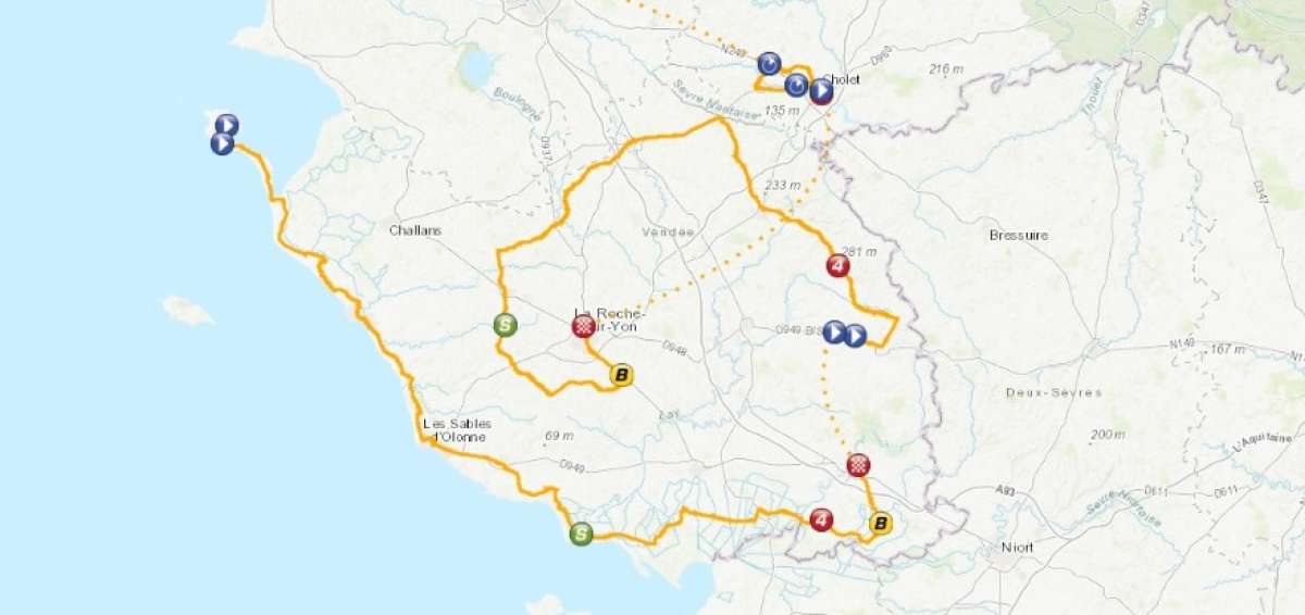Este es el mapa del primer recorrido del Tour 2018.