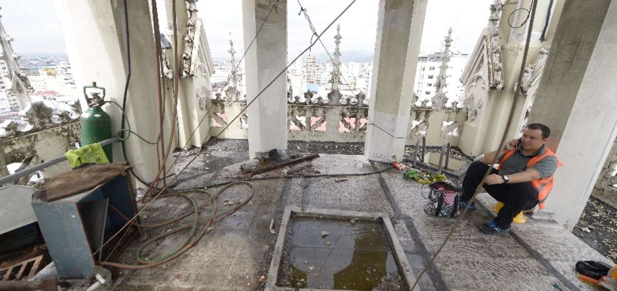 Las &uacute;ltimas reparaciones en la iglesia San Pedro Ap&oacute;stol iniciaron tras el terremoto de abril pasado.