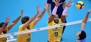 Los del gigante sudamericano lograron f&aacute;cil victoria con parciales de 25-23,25-22 y 25-17, liderados por Allan de Souza con 21 unidades y Yoandy Leal con nueve.