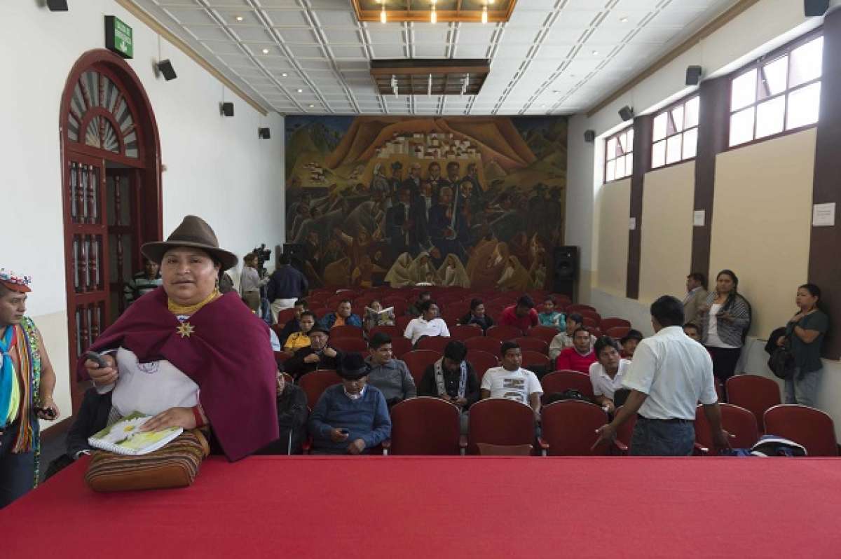 La semana pasada, los dirigentes de las bases ind&iacute;genas tuvieron un primer acercamiento en Quito. Foto: John Guevara/ EL TEL&Eacute;GRAFO