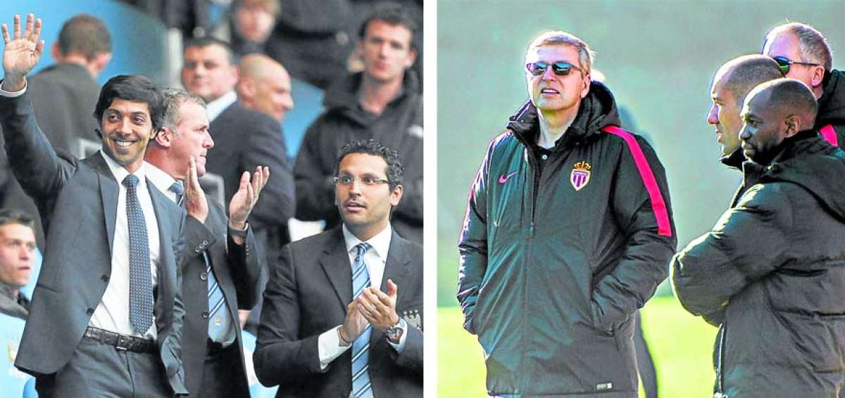 Desde que el jeque Mansour bin Zayed Al-Nahyan (izq.) compr&oacute; el City en 2008, el club ha apostado por inversiones millonarias en jugadores estrella. Mientras que 