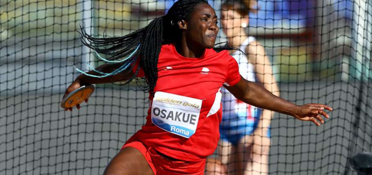 La atleta Daisy Osakue -de lanzamiento de disco- durante una de sus &uacute;ltimas participaciones. El ataque comprometer&iacute;a sus pr&oacute;ximos eventos.