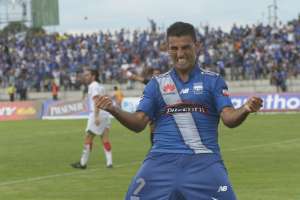 Luis Miguel Escalada marc&oacute; los dos primeros goles de Emelec ante Mushuc Runa. Foto: Lylibeth Coloma/El Tel&eacute;grafo