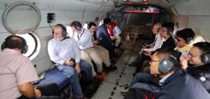 Los empresarios realizaron un sobrevuelo en El Aromo. 