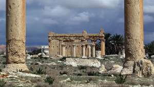 El templo de Baalshamin comenz&oacute; a construirse en el a&ntilde;o 17 DC y fue embellecido por el emperador romano Adriano en 130. Foto: AFP