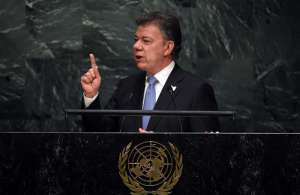 El mandatario colombiano se refiri&oacute; en la ONU al acuerdo alcanzado con las FARC la semana pasada en Cuba. Foto: AFP
