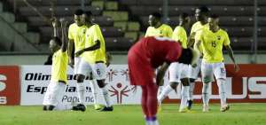 Cifuente festejando su segundo gol con Ecuador en cuatro partidos. 