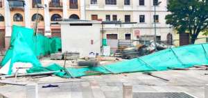 Desmanes afectaron un campamento de trabajo del Metro de Quito