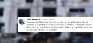 El presidente Moreno decreta Estado de Excepci&oacute;n tras atentado en San Lorenzo