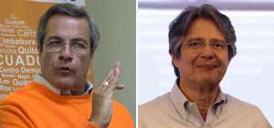 Jimmy Jairala (i), prefecto del Guayas, y Guillermo Lasso, candidato presidencial de SUMA-CREO.