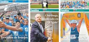 Los jugadores de Emelec posan para un selfie tras ganar su tercer t&iacute;tulo nacional consecutivo. Luis Chiriboga, entonces titular de la FEF, fue implicado en el FIFAgate, por la fiscal&iacute;a de los Estados Unidos. Andr&eacute;s Chocho levanta la cinta de la meta, tras ganar la prueba de los 50 km marcha en Toronto.
