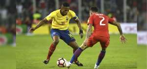 Valencia durante el partido ante Chile. 