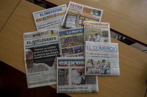 Ninguno de los medios de comunicaci&oacute;n impresos recogieron el mensaje del papa Francisco. Foto: Marco Salgado/ EL TEL&Eacute;GRAFO