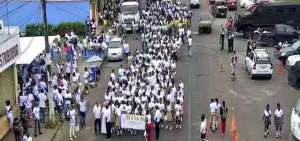 En San Lorenzo se realiz&oacute; marcha por la integraci&oacute;n y la paz en la frontera