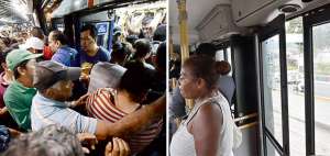 Los hacinamientos son comunes en las unidades de la Metrov&iacute;a. Tambi&eacute;n, es frecuente observar articulados con puertas que no cierran bien.