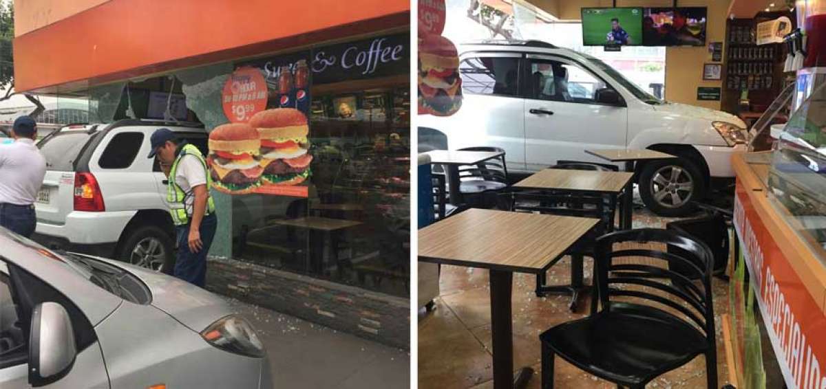 Veh&iacute;culo se incrusta en cafeter&iacute;a en el sur de Guayaquil