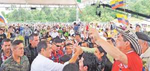 El enlace ciudadano 408 tuvo lugar este s&aacute;bado en el estadio municipal del cant&oacute;n Gonzanam&aacute; (Loja), ubicado en el sector El Paraje. Foto: Cortes&iacute;a / Presidencia de la Rep&uacute;blica