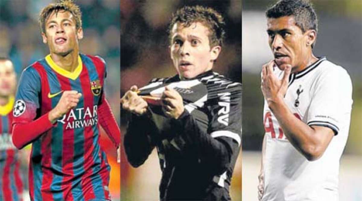 Las transferencias de Neymar (izq.), Bernard (centro) y Paulinho (der.) provocaron parte de esa ca&iacute;da, revel&oacute; el estudio. Foto: Agencia EFE