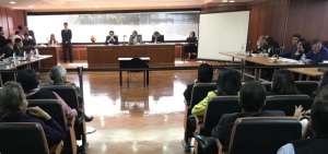 El juicio se desarrolla en el octavo piso de la Corte Nacional de Justicia.