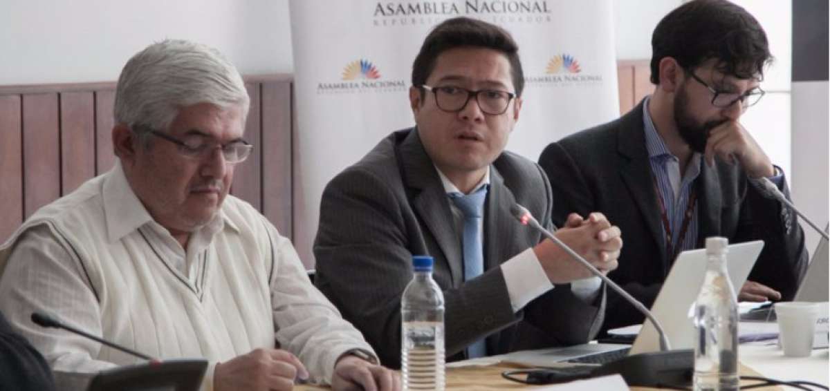 Hector Rodr&iacute;guez, exgerente de Yachay EP durante su comparecencia. 