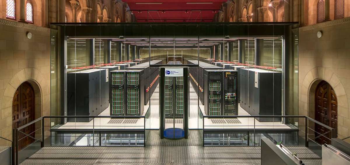 El ordenador de MareNostrum instalado en el Centro Nacional de Supercomputaci&oacute;n (BSC, en Barcelona, Espa&ntilde;a).